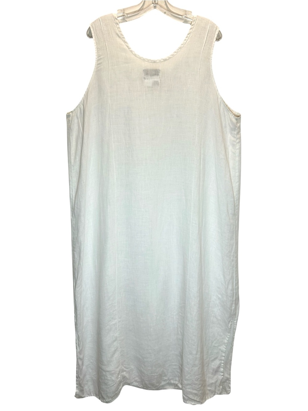 VTG Y2K Flax White Linen Sleeveless Maxi Dress - Oversized, Lagenlook - Size 1X - Picture 2 of 7